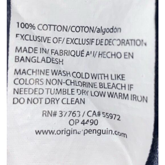 Original Penguin Shirt Men Large Blue Short Sleeve Pocket Embroidered Logo Adult - Picture 5 of 5